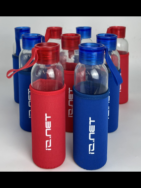500ml Kılıflı Geri Dönüştürülmüş Cam Su Şişesi