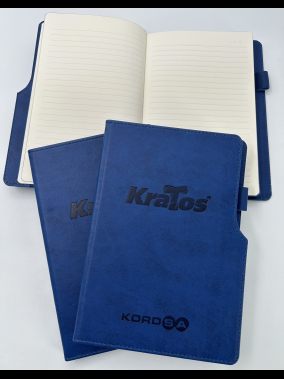 14,5 x 21 cm Termo Deri PU Sert Kapaklı Tarihsiz Defter, 224 Sayfa, 80 gr Ivory Krem Çizgili İç Kağıt, Kenar Boyalı, Kalem Tutuculu