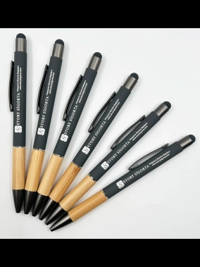 Bambu Rubber Gövdeli Metal Dokunmatik Kalem