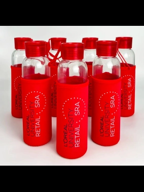 500ml Kılıflı Geri Dönüştürülmüş Cam Su Şişesi