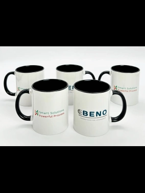 Süblimasyon Porselen Kulpu ve İçi Renkli Kupa - Kutulu