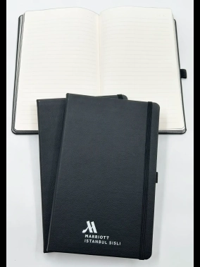 13 x 21 cm Termo PU Sert Kapaklı Tarihsiz Defter, 196 Sayfa, 80 gr Ivory Krem Çizgili İç Kağıt, Renkli Kenarlı, Esnek Lastikli, Kalem Tutuculu