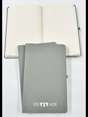 13 x 21 cm Suni Deri Sert Kapaklı Tarihsiz Defter 160 Sayfa 55 gr Holmen Krem Çizgili Lastikli Kalem Tutuculu Ekonomik Model