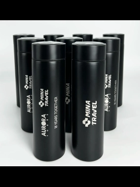 Dijital Isı Dereceli Süzgeçli Termos / 450 Ml