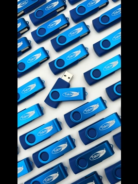 16 GB Renkli Baskı Döner Metal Başlıklı USB Bellek