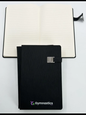 13 x 21 cm Termo PU Sert Kapaklı Tarihsiz Defter, 224 Sayfa, 80 gr Ivory Krem Çizgili İç Kağıt, Metal Tokalı