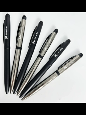 Metal Touchpen Çevirmeli Tükenmez Kalem