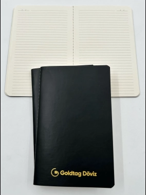 9 x 14 cm Yumuşak Kapaklı Terzi Dikişli İnce Cep Boy Defter 64 Sayfa 70 gr Ivory Krem İç Kağıt Çizgili