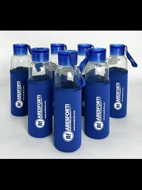 500ml Kılıflı Geri Dönüştürülmüş Cam Su Şişesi