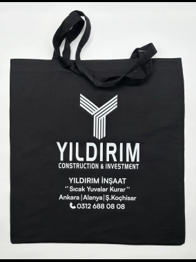 190gr Gabardin Pamuklu Renkli Kumaş Bez Çanta (35x40 cm) – 70 cm Askılı