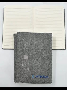 15 x 21 cm Termo Deri Sert Kapaklı Tarihsiz Defter 224 Sayfa 70 gr Ivory Krem İç Kağıt Çizgili Ön Yüz Kalem Lastikli