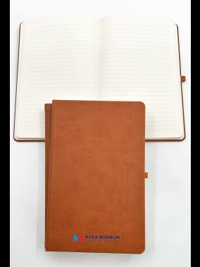 13 x 21 cm Termo PU Sert Kapaklı Tarihsiz EKONOMİK Defter, 160 Sayfa, 60 gr Holmen Krem Çizgili İç Kağıt, Esnek Kapak Lastikli, Kalem Tutuculu