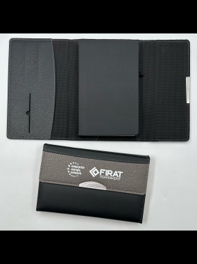 24 x 14,5 cm Termo Deri Portföy Kılıflı Defter 160 Sayfa 60 gr Holmen Krem İç Kağıt Metal Tokalı 13 x 21 cm Bloklu