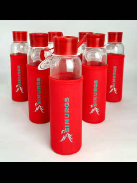 500ml Kılıflı Geri Dönüştürülmüş Cam Su Şişesi