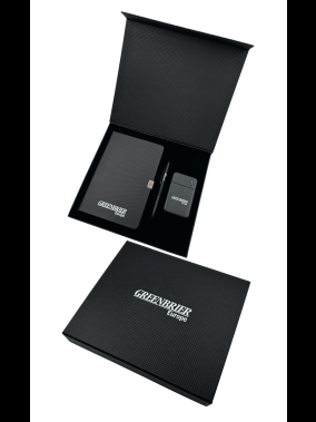 Touchpen Diamond Kalem, 14×21 Kenarları Boyalı Termo Deri Defter & 5.000 mAh Powerbank Kutulu VIP Hediye Seti