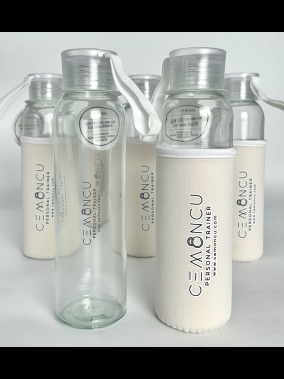 500ml Kılıflı Geri Dönüştürülmüş Cam Su Şişesi