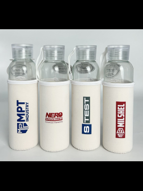 500ml Kılıflı Geri Dönüştürülmüş Cam Su Şişesi