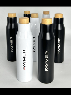 500 ml Çift Duvarlı Bambu Çevirmeli Kapaklı Paslanmaz Çelik Termos