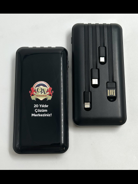 10000 mah Dijital Ekran Göstergeli Dahili Kablolu powerbank