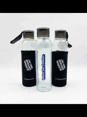 500ml Kılıflı Geri Dönüştürülmüş Cam Su Şişesi