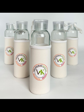 500ml Kılıflı Geri Dönüştürülmüş Cam Su Şişesi