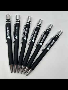 Rubber Gövde Basmalı Metal Tükenmez Kalem