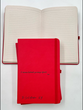 13 x 21 cm Termo PU Sert Kapaklı Tarihsiz Defter, 160 Sayfa, 70 gr. Nostaljik Çizgili İç Kağıt, Esnek Lastikli, Kalem Tutuculu