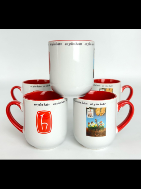 Süblimasyon Porselen Kulbu ve İçi Renkli Kupa Bardak Kutulu - Logo Baskılı