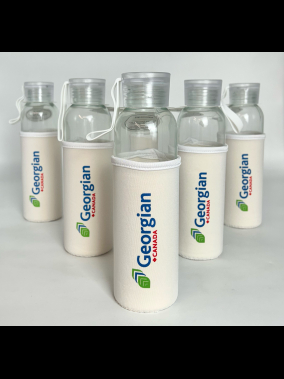 500ml Kılıflı Geri Dönüştürülmüş Cam Su Şişesi