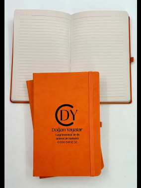 13 x 21 cm Termo PU Sert Kapaklı Tarihsiz Defter, 160 Sayfa, 70 gr. Nostaljik Çizgili İç Kağıt, Esnek Lastikli, Kalem Tutuculu