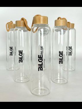 750 ml Bambu Kapaklı Borosilikat Cam Matara