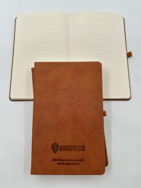 13 x 21 cm Termo PU Sert Kapaklı Tarihsiz Defter 224 Sayfa 80 gr Ivory Krem İç Kağıt Çizgili Lastikli Kalem Tutuculu