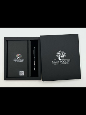 13×21 Ciltbezi Defter & Metal Roller Kalem Kutulu Hediye Seti