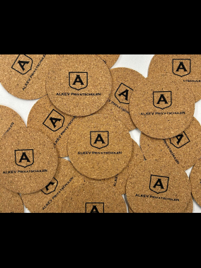 Özel Üretim Serigrafi Baskılı Mantar Bardak Altlığı