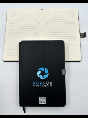 14 x 21 cm Termo Deri Kapaklı Tarihsiz Defter, 224 Sayfa, 80gr. Ivory Çizgili İç Kağıt, Metal Kilit, Kenarları Boyalı