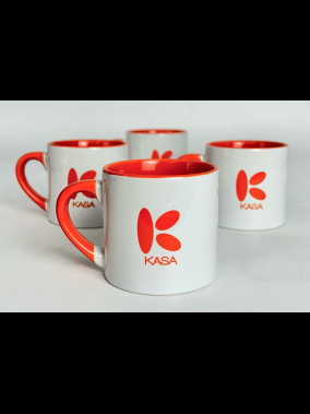 Süblimasyon Porselen Nescafe Kulbu ve İçi Renkli Kupa Bardak Kutulu - Logo Baskılı