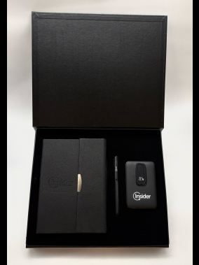 Hediyelik Set - 10.000 Mah Powerbank - 15X21 Defter - Metal Roller Kalem