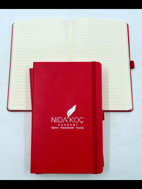 13 x 21 cm Termo PU Sert Kapaklı Tarihsiz Defter, 224 Sayfa, 70 gr Ivory Krem Çizgili İç Kağıt, Esnek Kapak Lastikli, Kalem Tutuculu