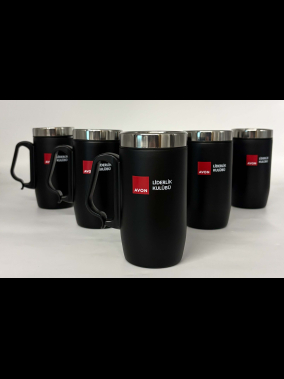 Kulplu Termos Tipi Çelik Kupa Bardak 240 ML