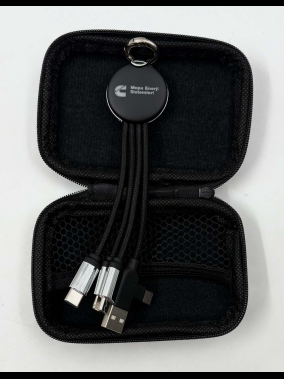 EVA Çantalı Işıklı Logolu 15 cm Anahtarlık Tipi 3’ü 1 Arada Şarj Kablosu (USB-C, Lightning, Micro USB) – Veri Aktarımlı