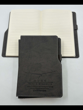 15 x 21 cm Termo Deri Sert Kapaklı Tarihsiz Defter 160 Sayfa 60 gr Holmen Krem İç Kağıt Çizgili Ekonomik Model