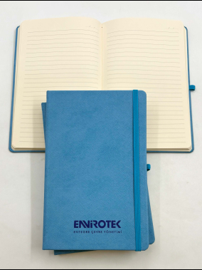 13 x 21 cm Termo PU Sert Kapaklı Tarihsiz Defter, 224 Sayfa, 80 gr Ivory Krem Çizgili İç Kağıt, Esnek Lastikli, Kalem Tutuculu