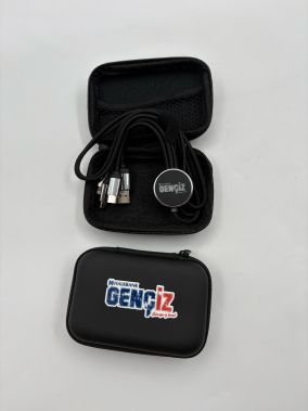 EVA Çantalı 120 cm Işıklı Logolu Çoklu Şarj Kablosu (USB-C, Lightning, Micro USB)