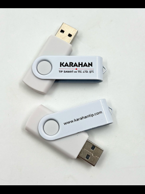 16 GB Renkli Baskı Döner Metal Başlıklı USB Bellek