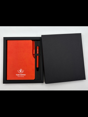 Termo Deri Defter & Metal Roller Kalem Kutulu Hediye Seti