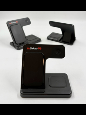 3’ü 1 Arada Wireless Şarj Cihazı (Telefon, Akıllı Saat ve Kulaklık Uyumlu, 15W, Siyah)