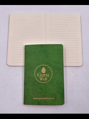 9 x 14 cm Yumuşak Termo Deri Kapaklı Cep Boy Tarihsiz Defter 80 Sayfa 80 gr Ivory Krem Çizgili