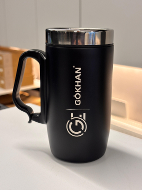 Kulplu Termos Tipi Çelik Kupa Bardak 240 ML