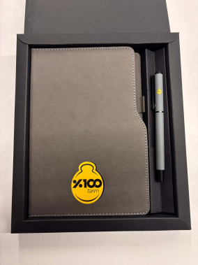 Termo Deri Defter & Metal Roller Kalem Kutulu Hediye Seti