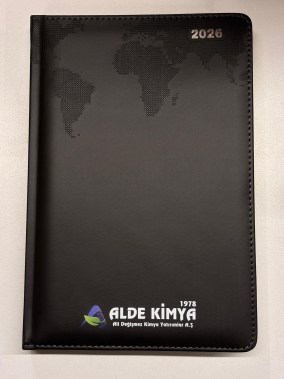 17 x 24 cm Dünya Haritalı Termo Deri Sert Kapaklı Günlük Tarihli Ajanda 336 Sayfa 70 gr Ivory Krem Çizgili İç Kağıt